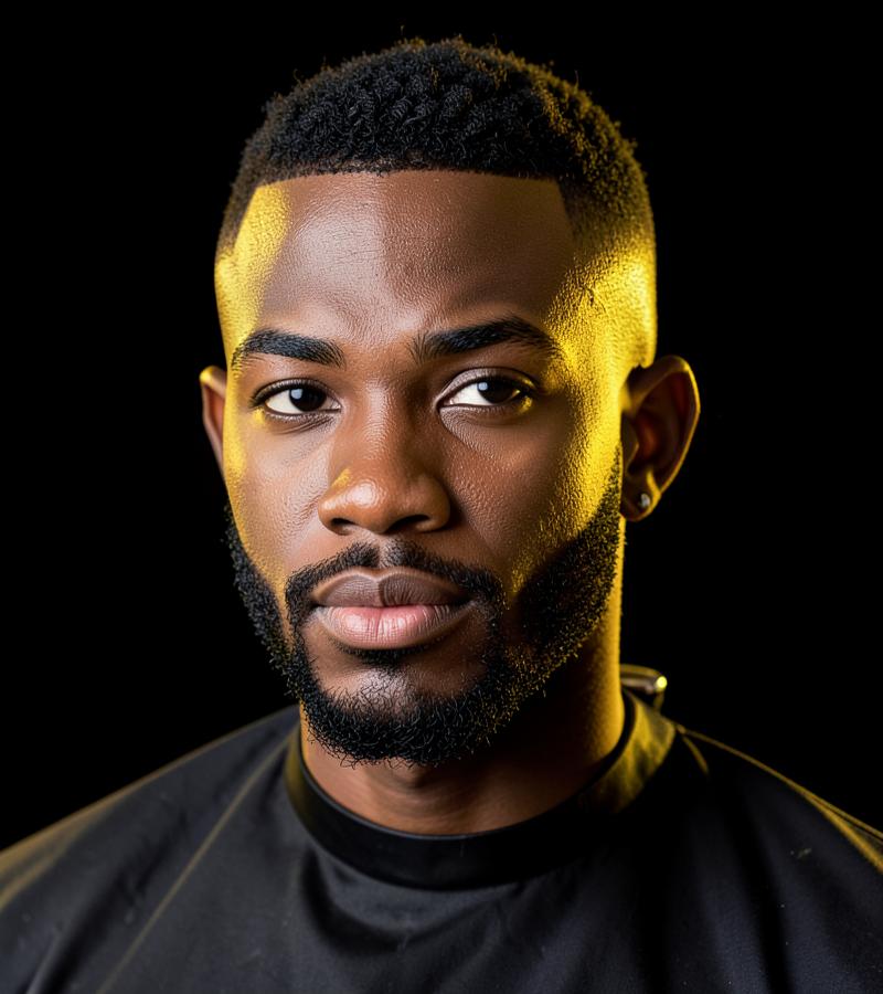 Taper fade et barbe sculptée